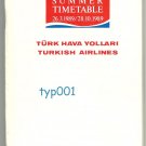 THY TURKISH AIRLINES - 1989 SUMMER SYSTEM TIMETABLE