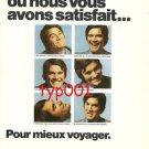 LUFTHANSA - 1974 - MET MANY TIMES FOR MORE TRAVEL PRINT AD - IN FRENCH