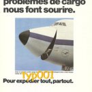 LUFTHANSA - 1974 - SMILING JUMBO 747 CARGO JET PRINT AD - IN FRENCH