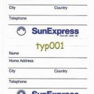 SUNEXPRESS AIRLINES - BAGGAGE LABEL - TURKISH