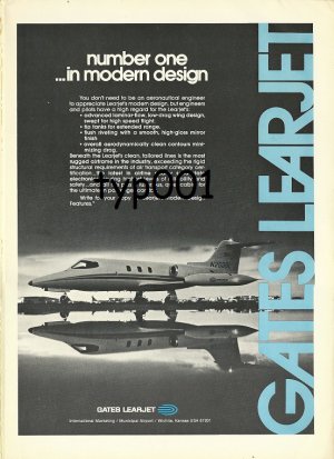 GATES LEARJET 1973 LEAR JET PRINT AD