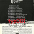 GARRETT - 1973 - CONGRATULATIONS APOLLO 17 - SPACE MISSIONS PRINT AD