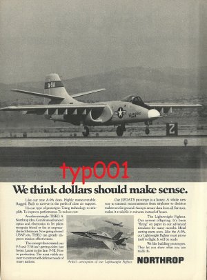 NORTHROP - 1972 - A-9A FIGHTER PRINT AD