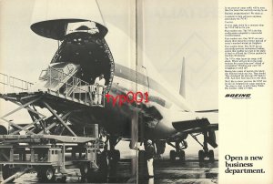BOEING 1972 - OPEN A NEW BUSINESS DEPARTMENT - BOEING 747 CARGO PRINT AD
