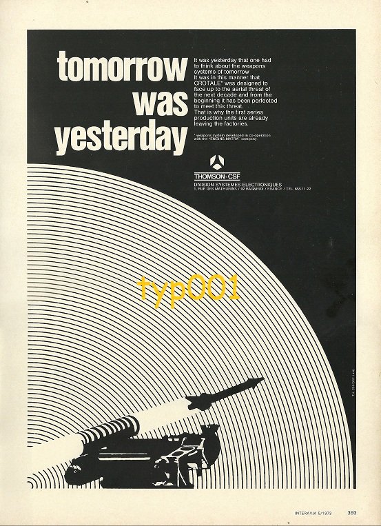 THOMSON CSF - 1973 CROTALE MISSILES PRINT ADS