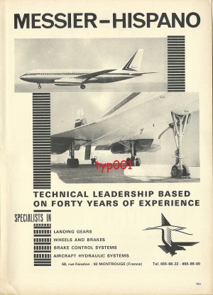 MESSIER HISPANO - 1972 CONCORDE &  DASSAULT MERCURE JET PARTS PRINT AD