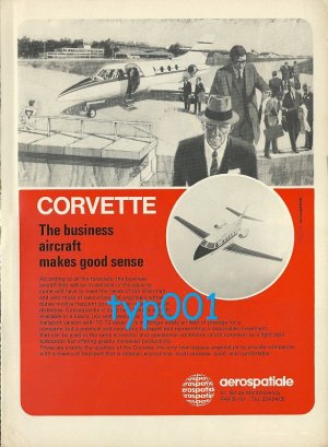 AEROSPATIALE - 1972 - CORVETTE JET PRINT AD