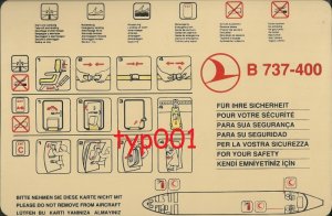 TURKISH AIRLINES - BOEING B737-400 SAFETY CARD - 01