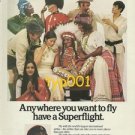 BRITISH AIRWAYS - 1975 - ANYWHERE YOU WANT TO FLY HAVE A SUPERFLIGHT PRINT AD