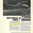 BELL HELICOPTER - 1973 - BELL HUEYCOBRAS - 8 GERMAN LEOPARD TANKS - 1 PRINT AD