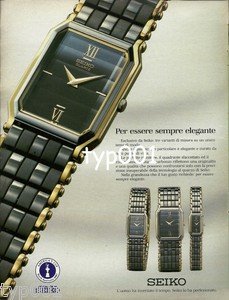 SEIKO - 1987 - TO BE ELEGANT ALWAYS  PRINT AD - ITALIAN