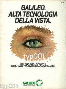 GALILEO - 1984 HIGH TECH VISION CONTACT LENSES PRINT AD