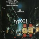 LORENZ - 1984  MONTENAPOLEONE WATCHES PRINT AD