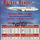 FLY AIR - 2003 TIMETABLE PRINT AD - DEFUNCT TURKISH AIRLINE