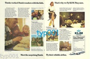 KLM - 1975 - TINEKE WORKED DUTCH WONDERS WITH THE KIDS PRINT AD