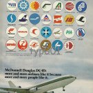 MCDONNELL DOUGLAS 1975 DC-10 PRINT AD - LUGGAGE TAGS OF YOUR FAVORITE AIRLINE