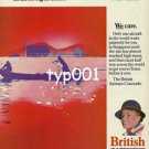 BRITISH AIRWAYS - 1980 SUNRISE IN SINGAPORE SUNDOWN IN TEXAS - CONCORDE PRINT AD