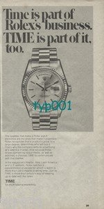 TIME MAG - ROLEX - 1973 -  TIME IS A PART OF ROLEX'S BUSINESS PRINT AD