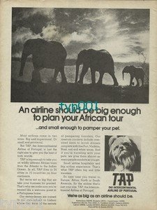 TAP PORTUGESE AIRLINES - 1973 - BIG ENOUGH TO PLAN YOUR AFRICAN TOUR PRINT AD