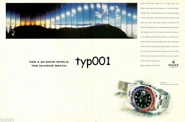 ROLEX - 1998 - FOR A 24 HOUR WORLD 24 HOUR WATCH - GMT MASTER PRINT AD