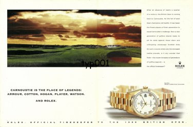 ROLEX - 1999 - GOLF BRITISH OPEN TOURNAMENT PRINT AD