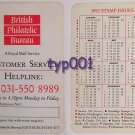 BRITISH PHILATELIC BUREAU 1993 STAMPS WALLET CALENDAR