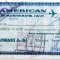 PAN AM - 1962 COMPANY CHEQUE ISBANK ANKARA TURKEY