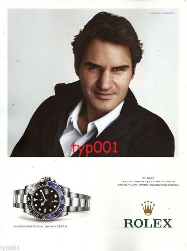 ROLEX - 2014 - ROGER FEDERER GMT MASTER II TURKISH PRINT AD