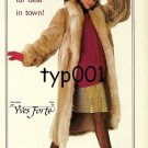 THE FUR MARKET- 1988 - LADY IN FUR COAT BY YVES FORTE & PANTYHOSE PRINT AD