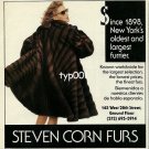 STEVEN CORN FURS - 1992 - SINCE 1898 NEW YORK'S OLDEST LARGEST FURRIER PRINT AD