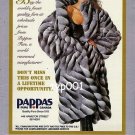 PAPPAS FURS CANADA - 1996 - WHOLESALE FURS PRICES LADY IN FUR COAT PRINT AD
