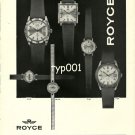 ROYCE - 1968 - VINTAGE SWISS WATCHES PRINT AD
