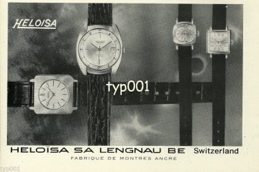 HELOISA - 1968 - WATCH MODELS VINTAGE PRINT AD