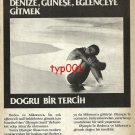 OLYMPIC AIRWAYS - 1985 - RIGHT CHOICE TO RHODES MYKONOS SUN FUN TURKISH PRINT AD