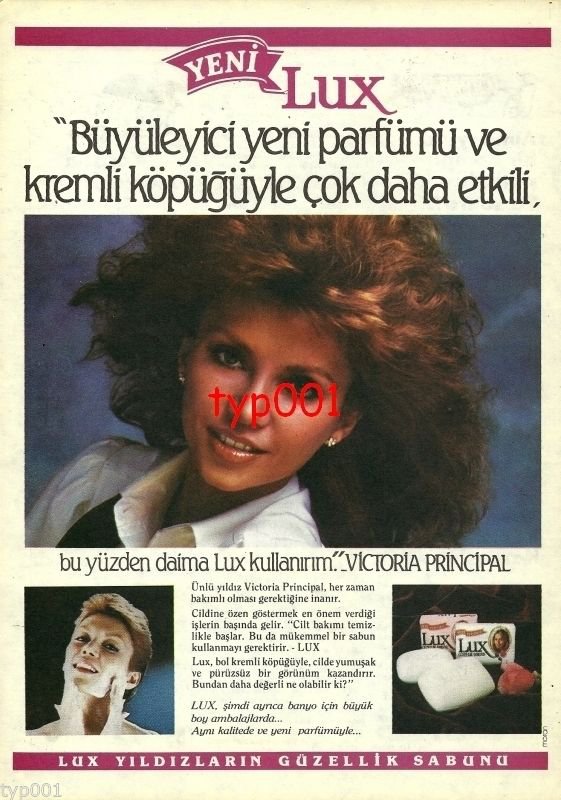 LUX- 1983 - VICTORIA PRINCIPAL BEAUTY SOAP TURKISH PRINT AD