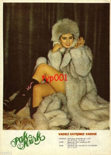PAK K&Atilde;�RK FURS - 1982 - LADY IN FUR COAT & HAT TURKISH PRINT AD