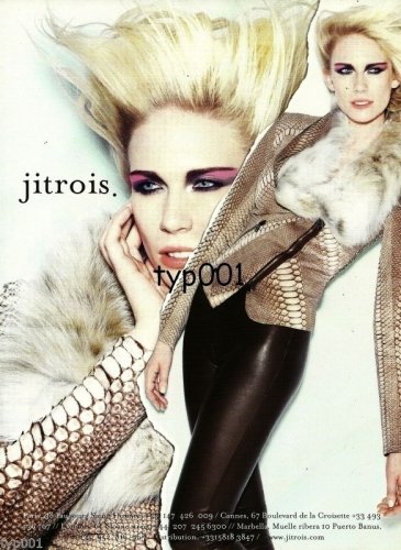 JITROIS - 2009 -  LADY IN LEATHER & FUR COAT FRENCH PRINT AD