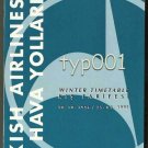 TURKISH AIRLINES - 1993-94 WINTER SYSTEM TIMETABLE - 1. EDITION