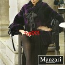 MANZARI FURS - 2010 -  SEXY LADY IN PURPLE FUR COAT SILK DRESS HOSIERY PRINT AD