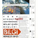 RENAULT - 1993 COMPUTERIZED INFORMATION SERVICE TURKISH PRINT AD