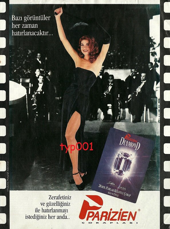 Parizien 1992 Turkish Pantyhose Rita Hayworth In Gilda Print Ad Type 2