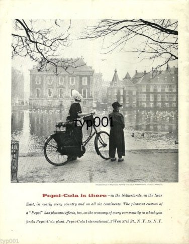 PEPSI COLA - 1958 - PEPSI COLA IS THERE RARE DUTCH PRINT AD
