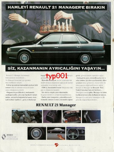 RENAULT - 1992 LEAVE THE MOVE TO MANAGER CHESS THEME TURKISH PRINT AD