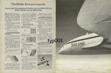 BRITISH AIRWAYS - 1976 - BRITISH AIRWAYS CONCORDE BAHRAIN LONDON WASH PRINT AD