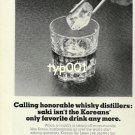 KOREAN AIRLINES - 1976 - CALLING HONORABLE WHISKY DISTILLERS PRINT AD