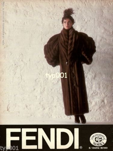 FENDI - 1986 - LADY IN RUSSIAN VISONE FUR COAT PRINT AD