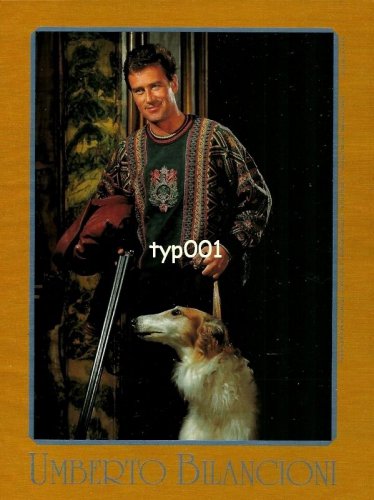UMBERTO BLANCIONI - 1992 -SWEATER LEATHER COAT HUNTING RIFLE & HOUND PRINT AD