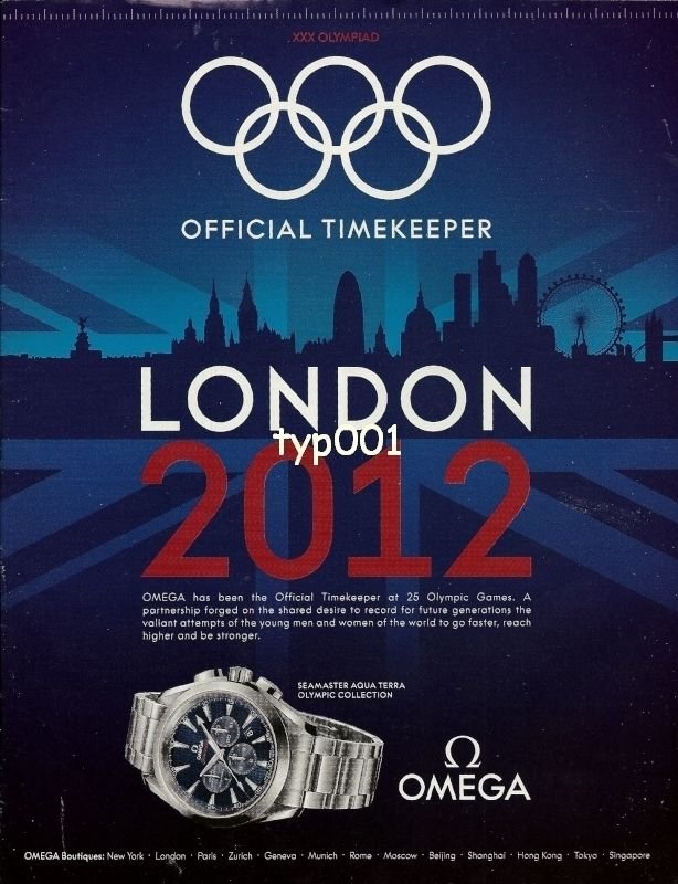 OMEGA - 2012 - OFFICIAL TIMEKEEPER LONDON 2012 XXX. OLYMPIAD SEAMASTER PRINT AD