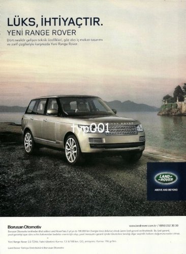 RANGE ROVER - 2013 -  LUXURY IS A NECESSITY LAND ROVER TURKISH PRINT AD