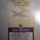 AIR FRANCE - 1951 TIMETABLE & TARIFFS SPAIN & PORTUGAL